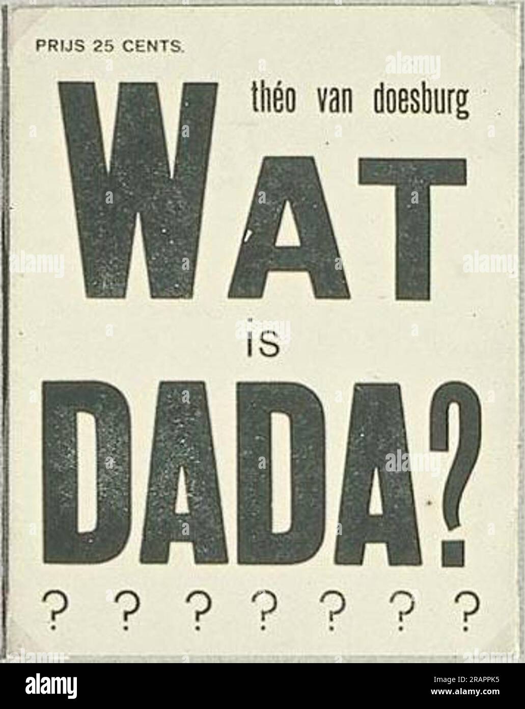 Cover Of What Is Dada 1923 Germany By Theo Van Doesburg Stock Photo 