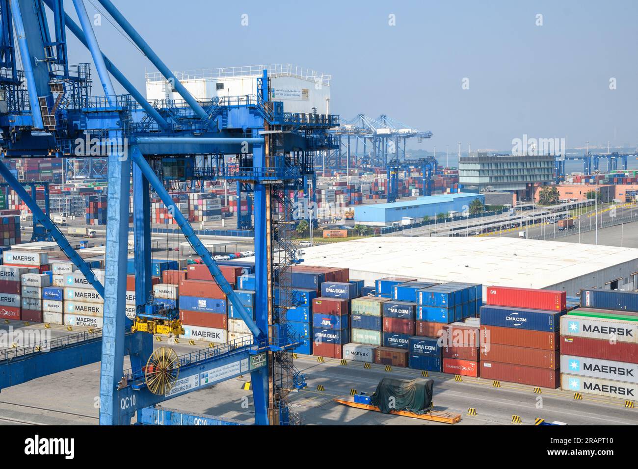 Jeddah, Saudi Arabia December 21, 2022 Port cranes for loading