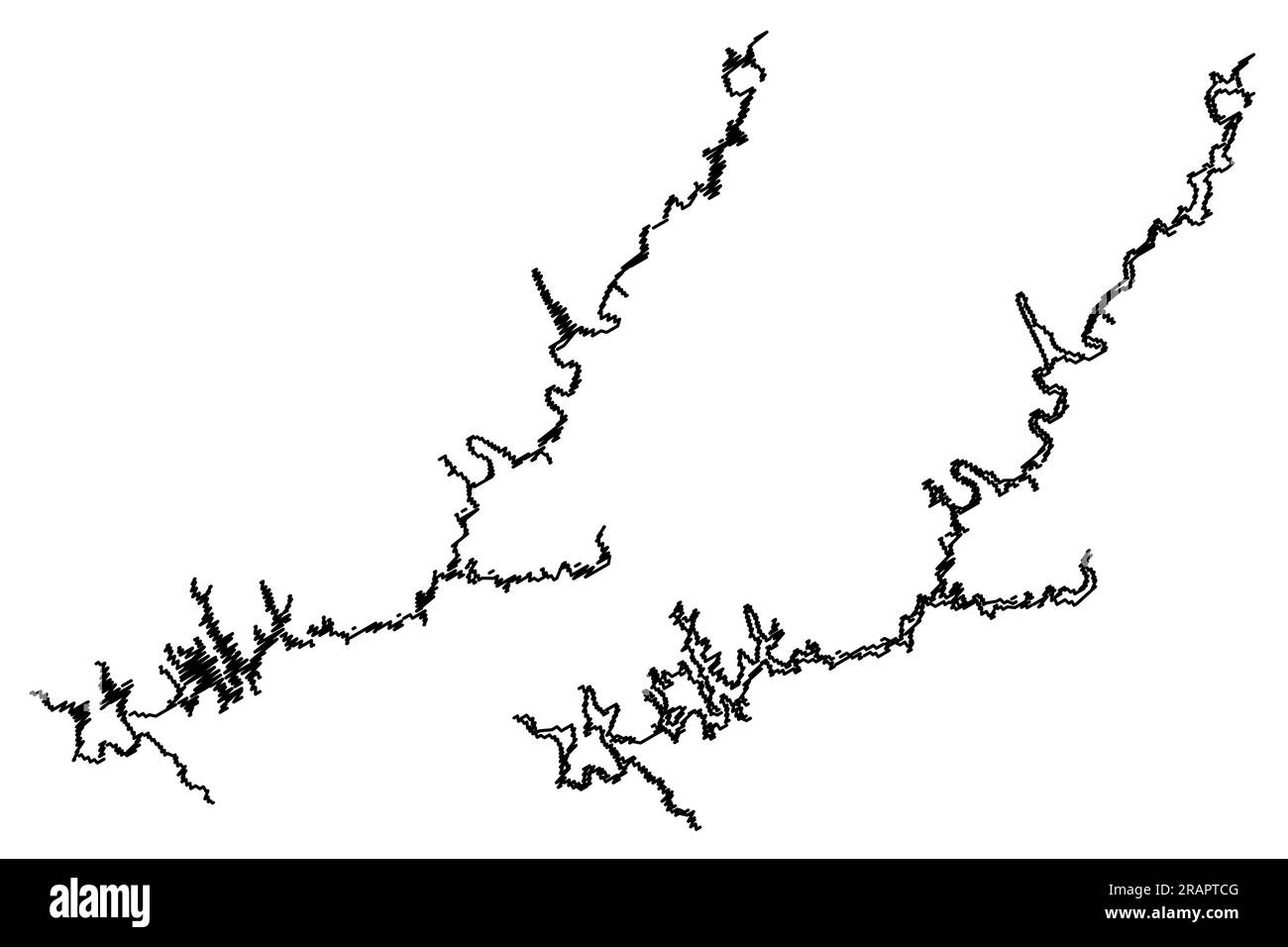 Lake Powell Reservoir (United States of America, North America, us, usa, Utah and Arizona) map vector illustration, scribble sketch Glen Canyon Dam ma Stock Vector