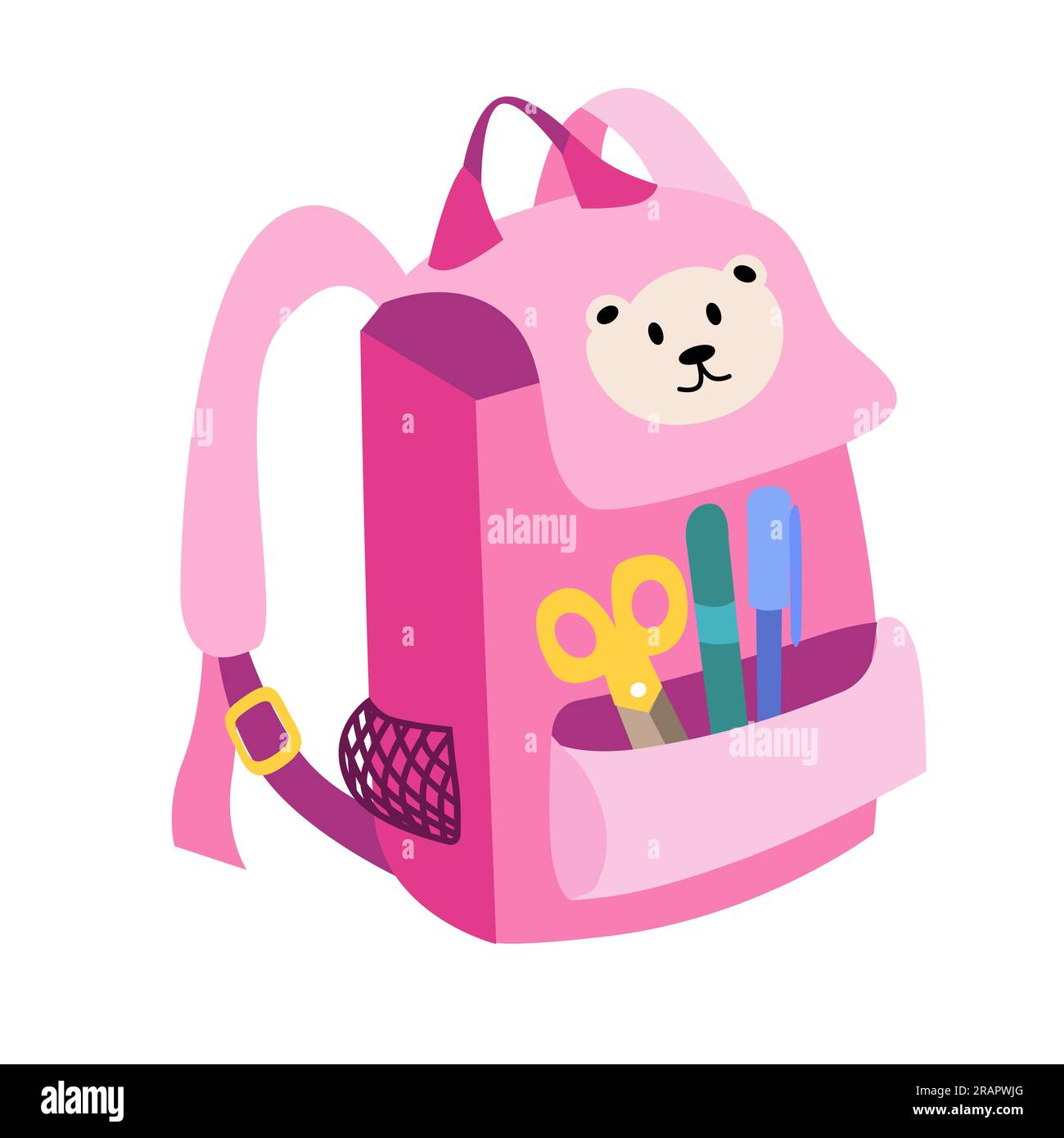 School bag cartoon style. Education and study back to school, schoolbag