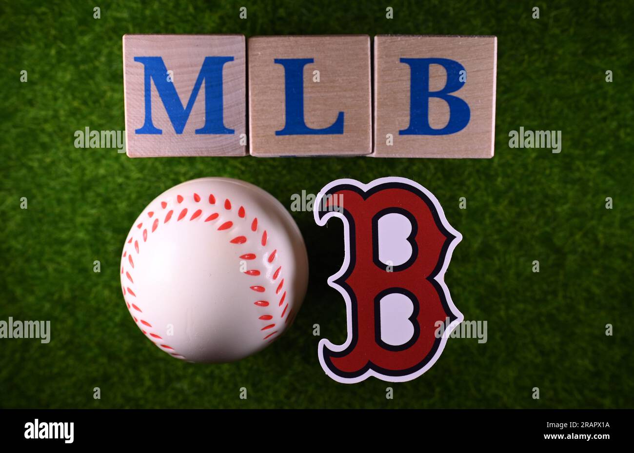 January 27, 2023, Cooperstown, USA. The logo of the Boston Red Sox