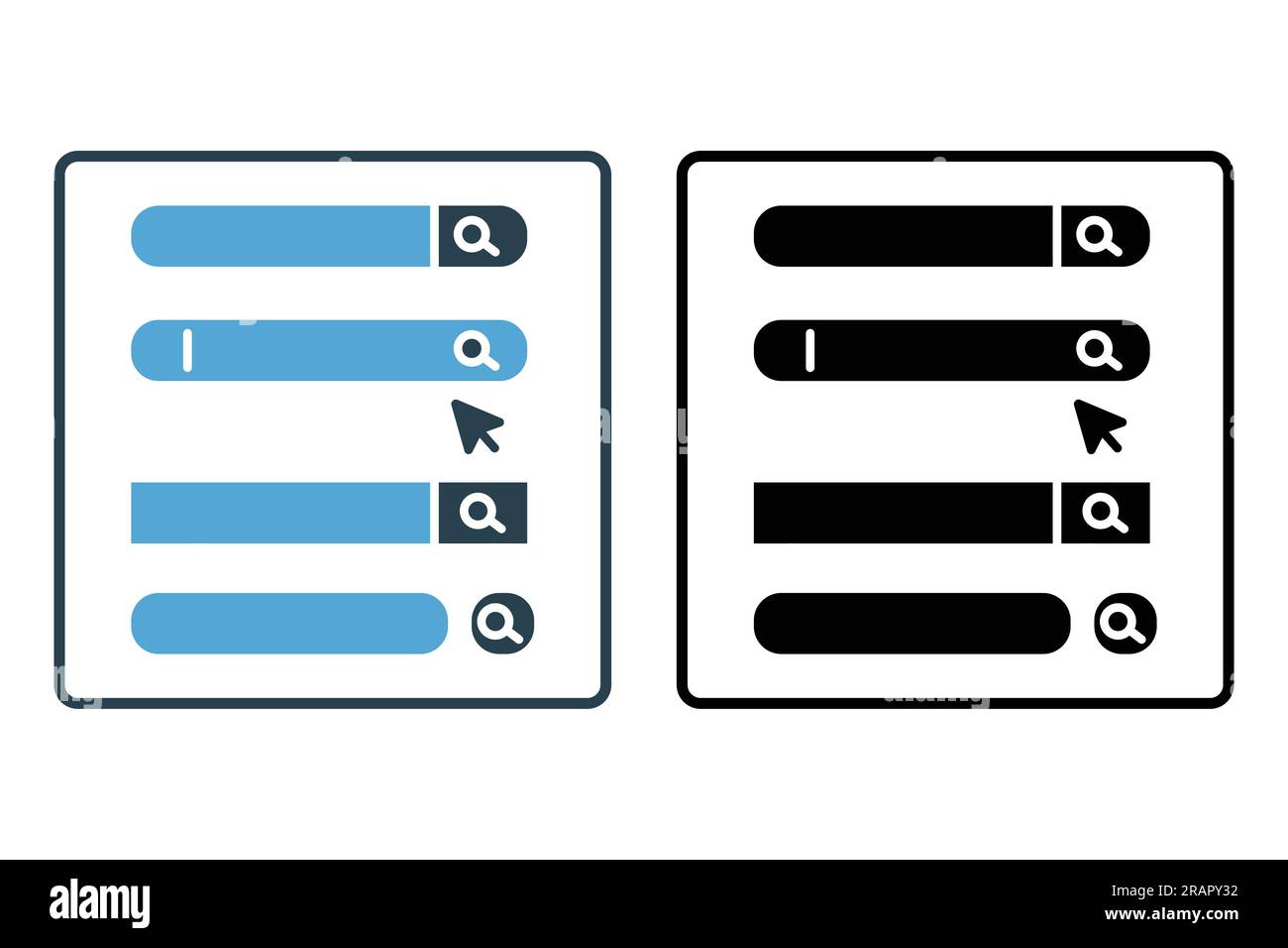 Search bar icon. Solid icon style design. Simple vector design editable Stock Vector