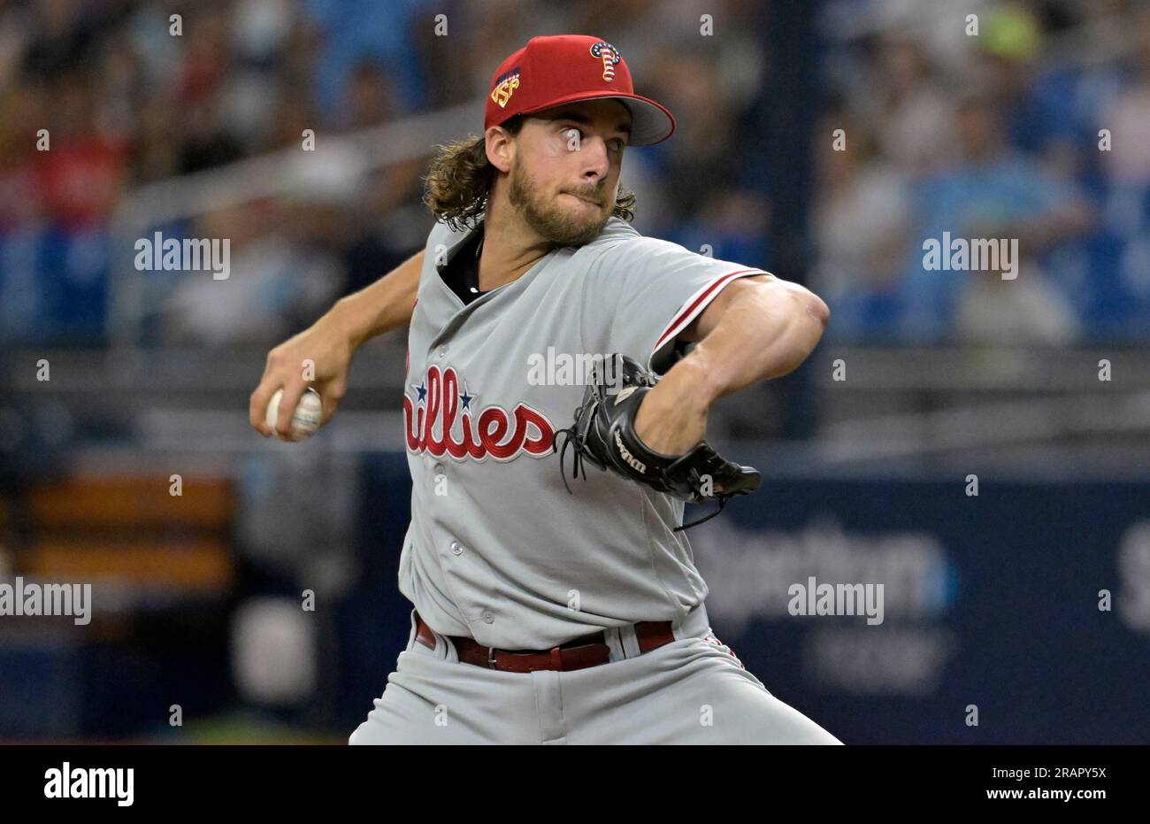 ST. PETERSBURG, FL - July 04: Philadelphia Phillies Pitcher Aaron