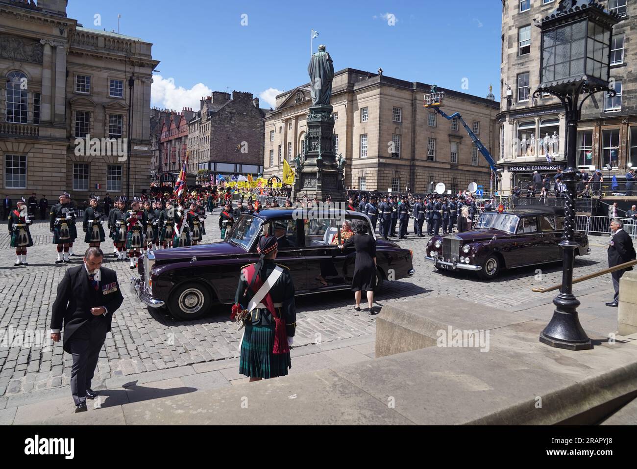 Lord Lyon King of Arms Joseph Morrow arriving at St Giles' Cathedral