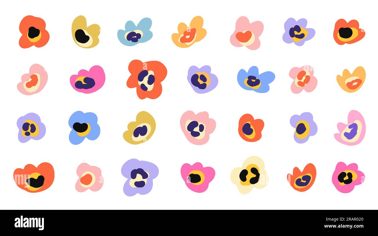 Hand Drawn Flowers Set. Floral Clip Art Collection Stock Vector Image ...