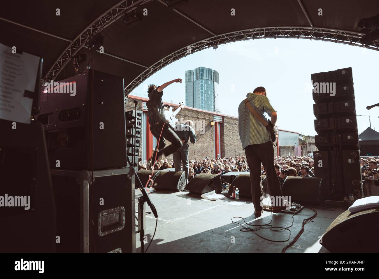 The Shame band played at the New Bird Street stage during the Liverpool Soun CIty on the 4th of May, 2019. Stock Photo