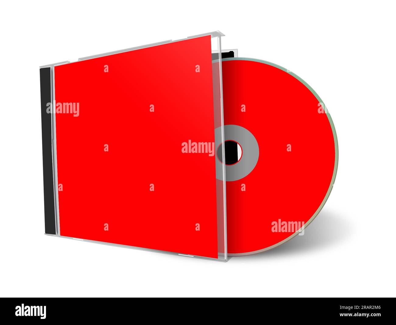 CD or DVD blank template red for presentation layouts and design. 3D