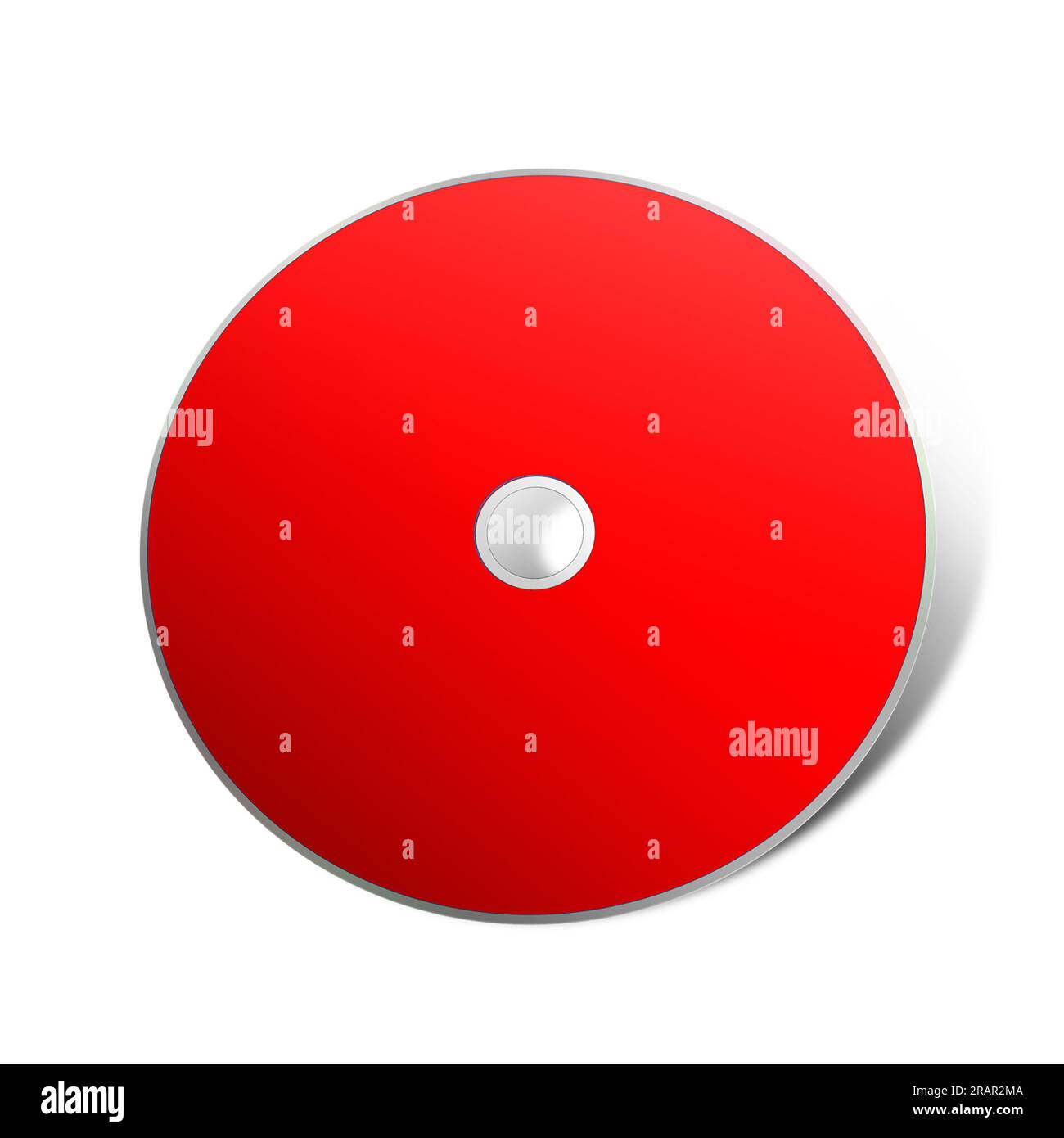 CD or DVD blank template red for presentation layouts and design. 3D rendering. Digitally