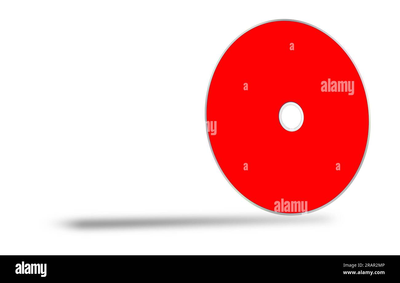 CD or DVD blank template red for presentation layouts and design. 3D