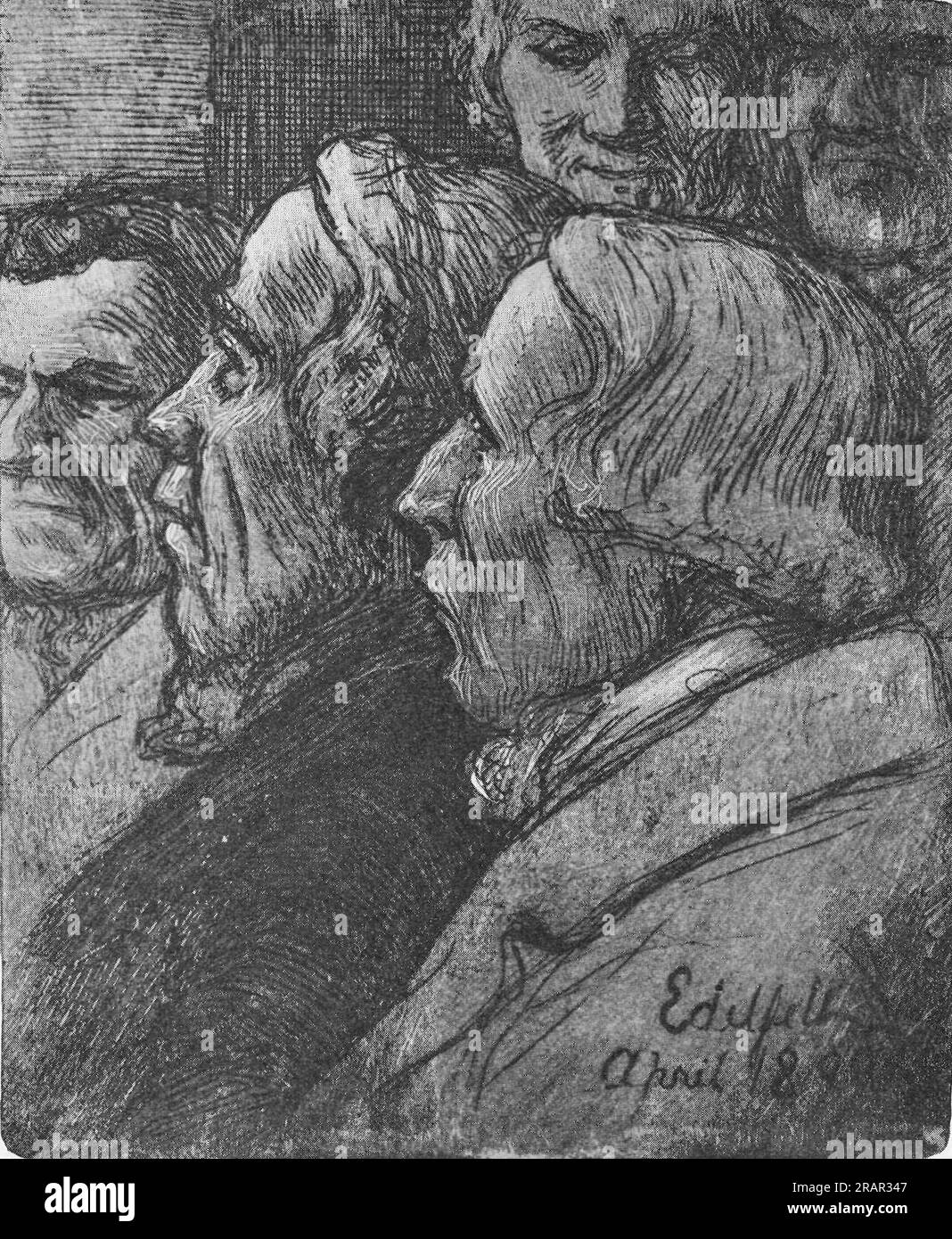Illustration to the Great Deputation, Which Tried to Convince the Czar to Withdraw the February Manifesto Which Strove to Russify Finland by Albert Edelfelt Stock Photo