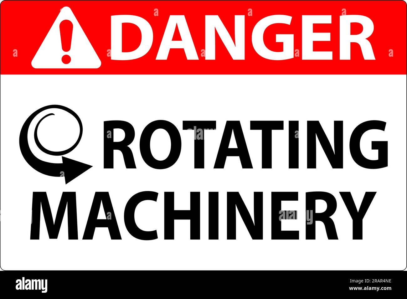 Danger Sign Rotating Machinery On White Background Stock Vector