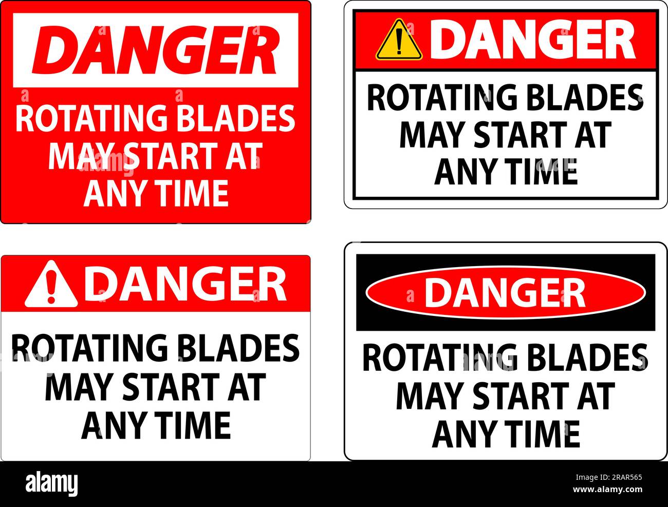 Danger Sign Rotating Blades May Start At Any Time Stock Vector Image & Art Alamy