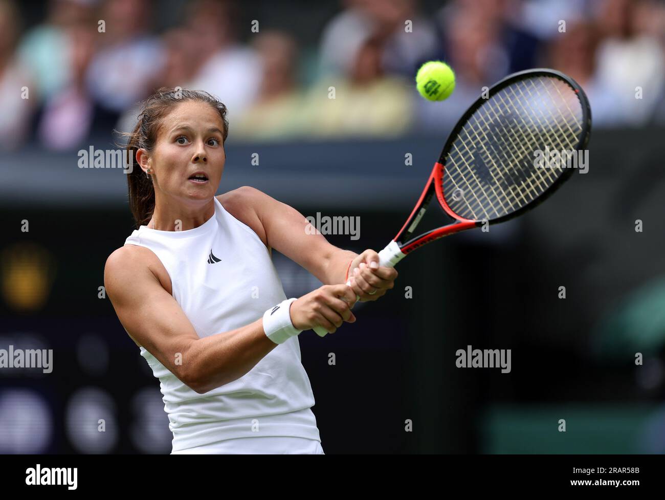 Daria Kasatkina in action against Jodie Burrage (not pictured) on day ...