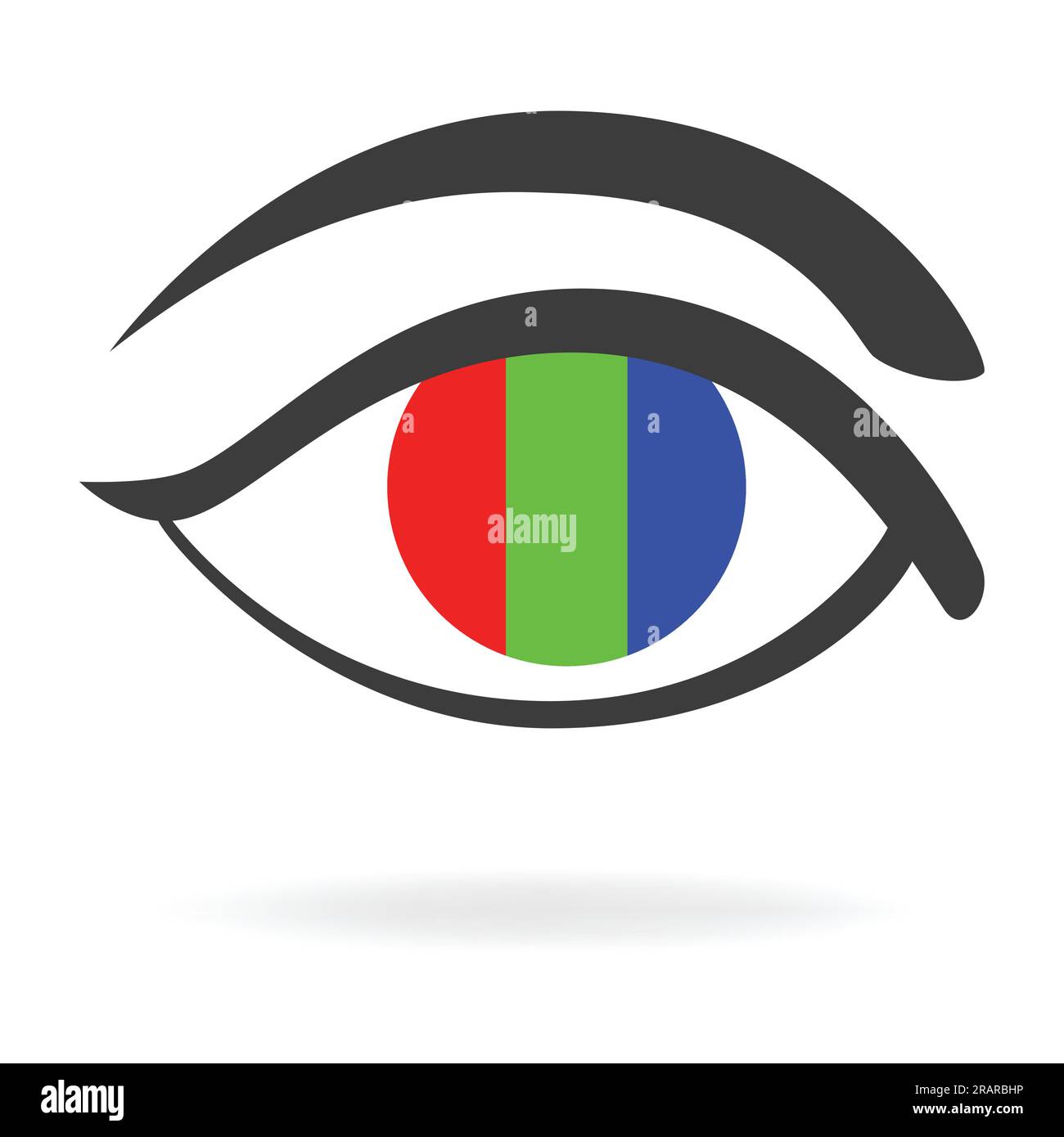 Graphic illustration of an eye with RGB color Stock Vector