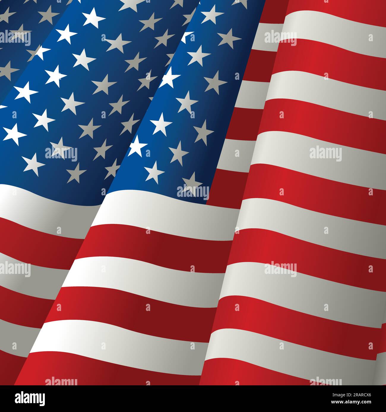 Illustration of waving USA flag Stock Vector Image &amp; Art - Alamy