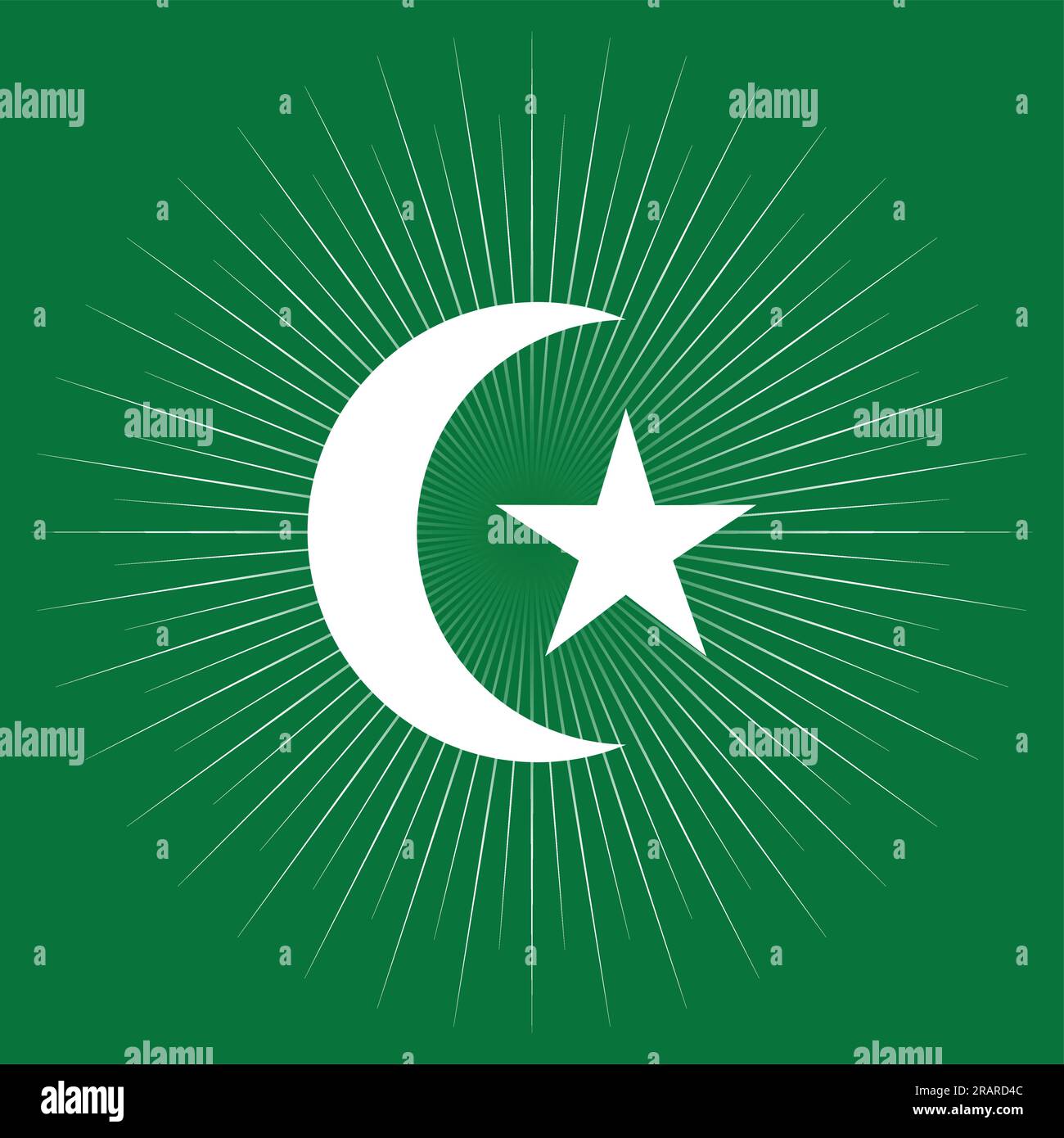 Star And Crescent Moon Islam Islamic Religion Symbol Stock Vector 