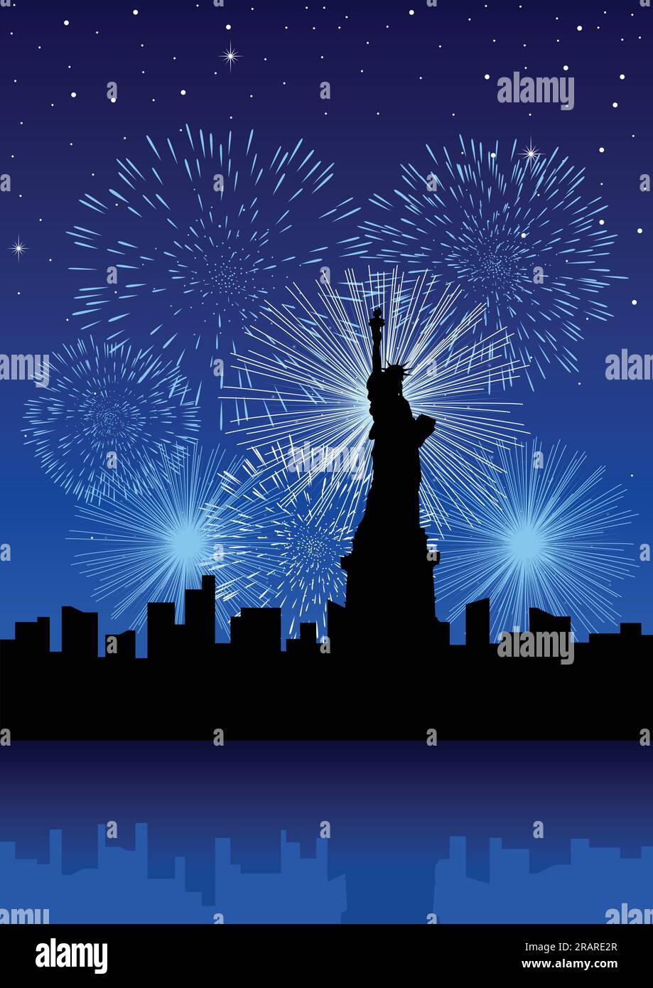 New york city fireworks Stock Vector Images - Alamy
