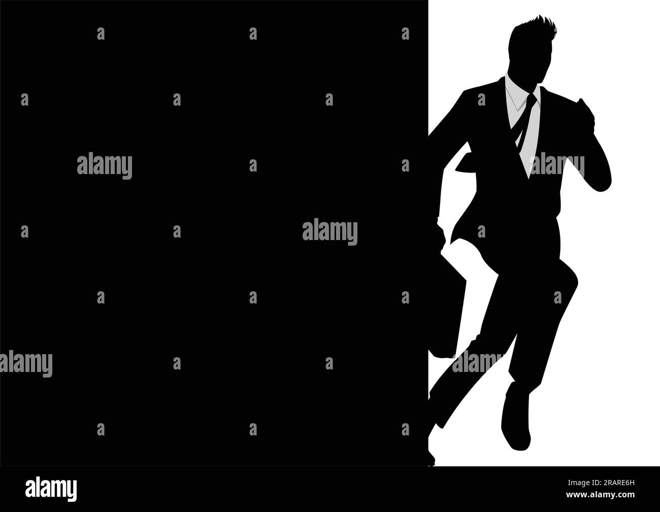 Silhouette illustration of a running businessman Stock Vector Image ...