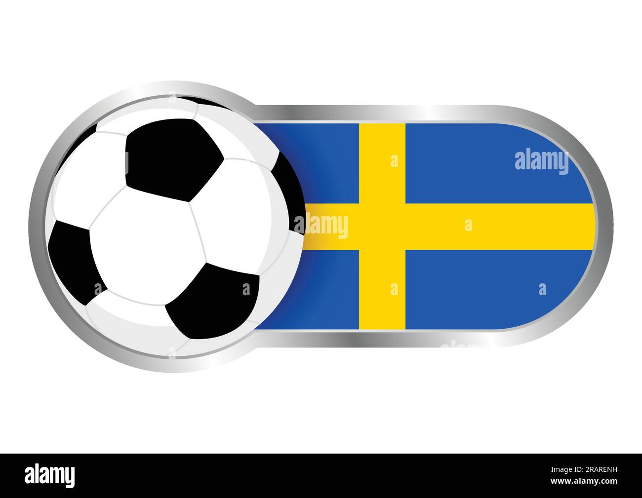 Modern icon for soccer team with Sweden insignia Stock Vector
