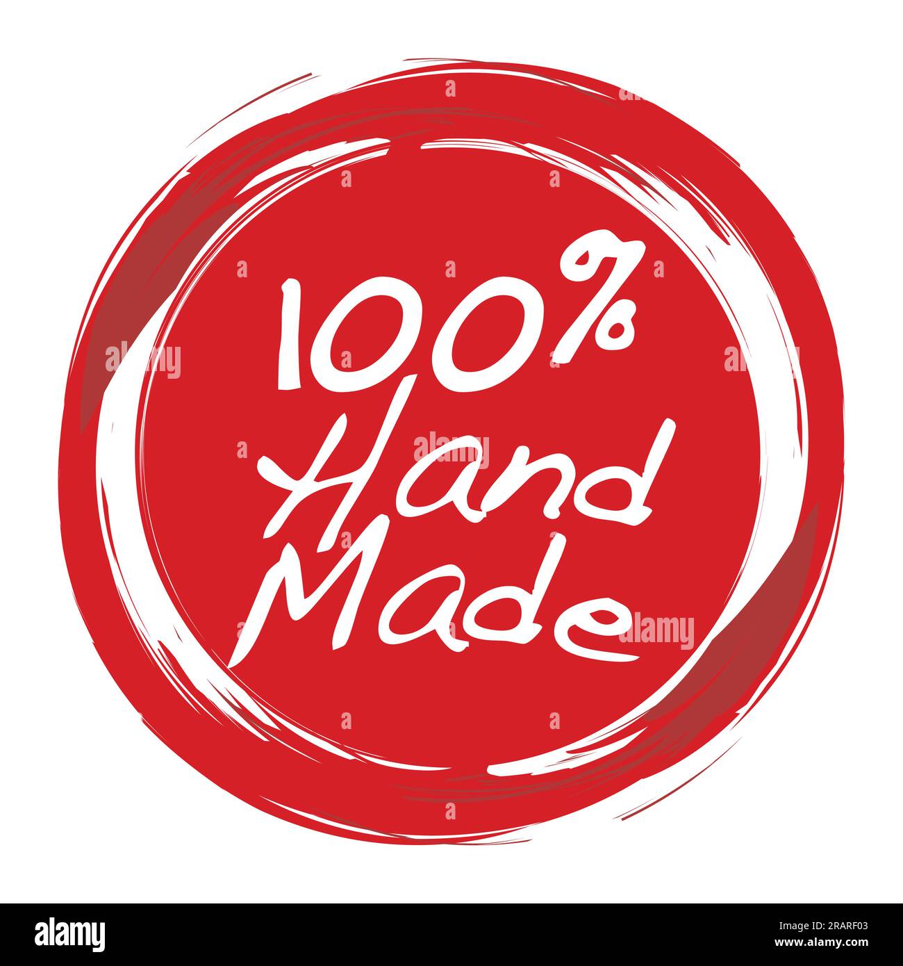 Stamp or label with hand writing font type, handmade stamp for hand crafted product Stock Vector