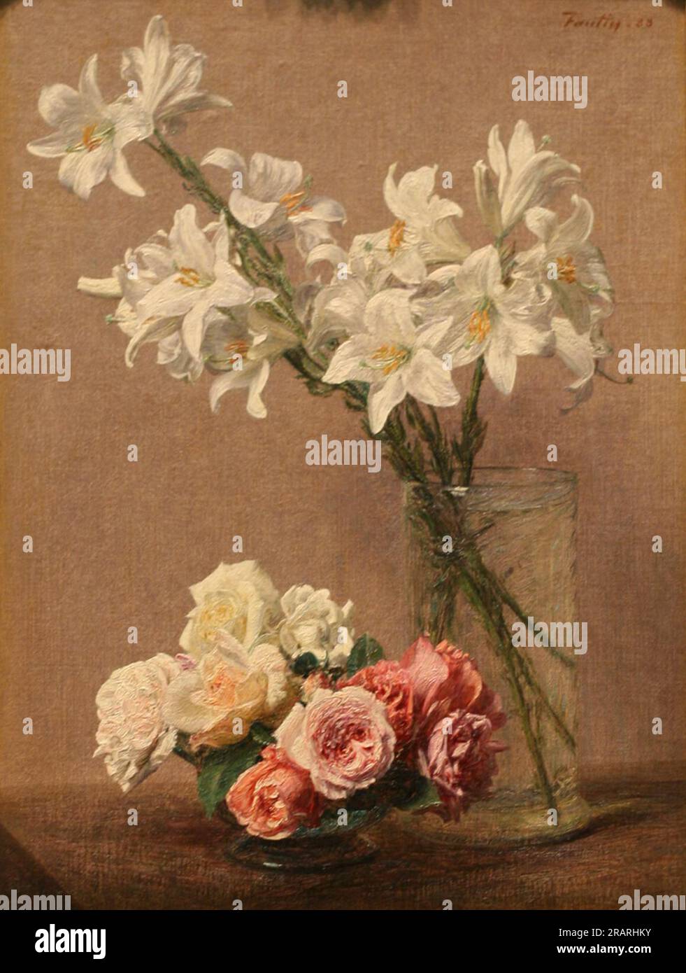 Roses and Lilies - by Henri Fantin-Latour, 1886 Stock Photo - Alamy