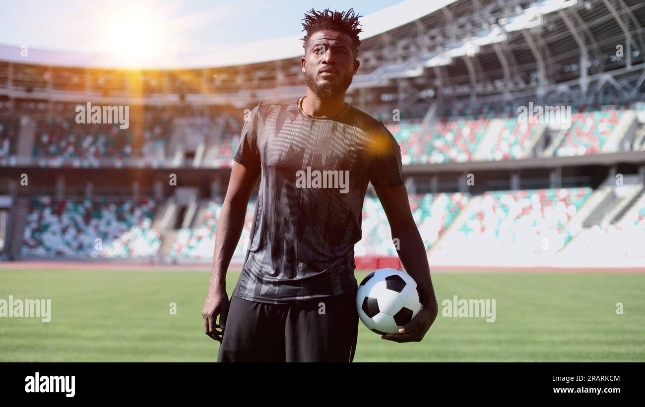 Football lifestyle. Man plays the match, game. Big dream, future