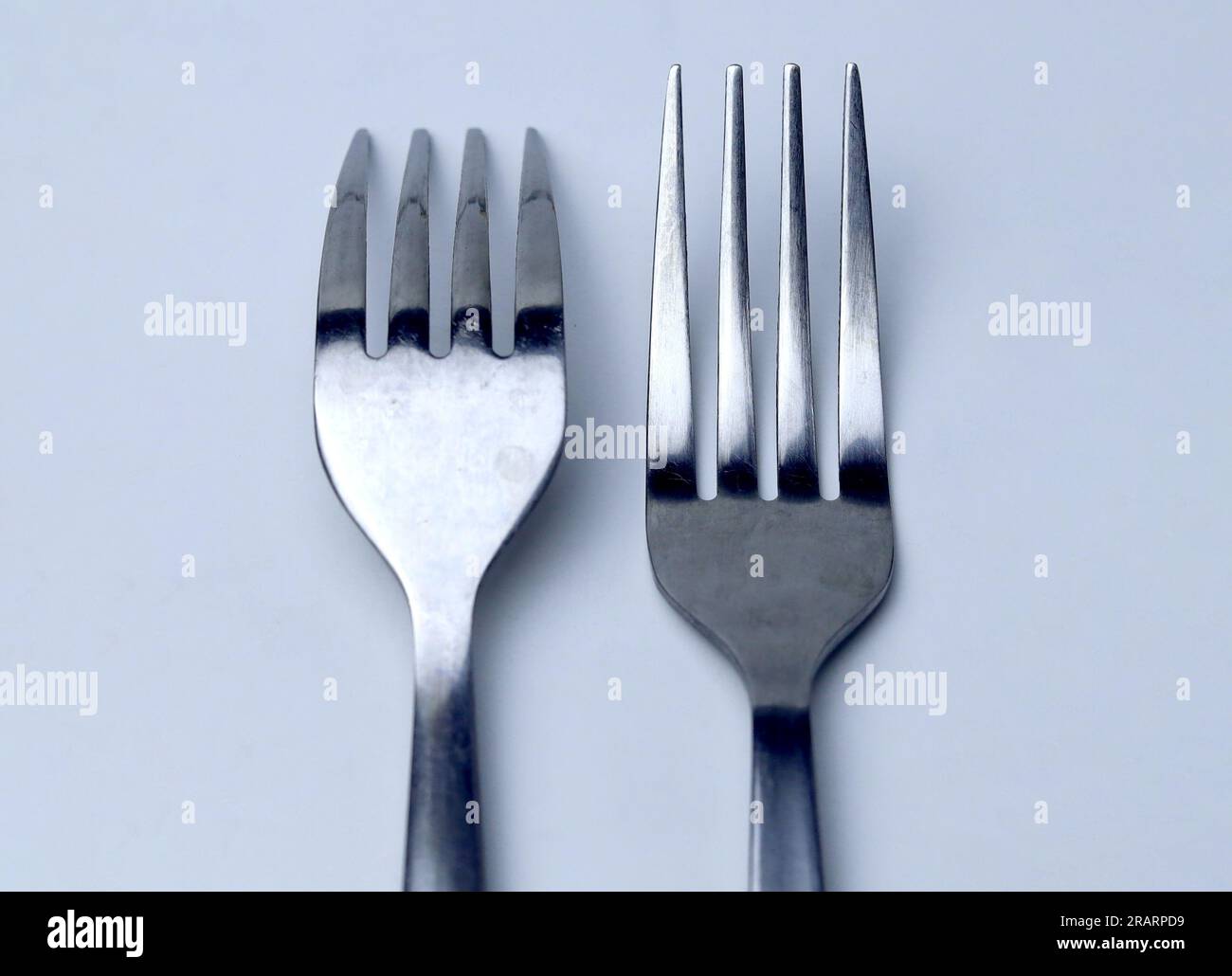 two forks isolated on white background Stock Photo