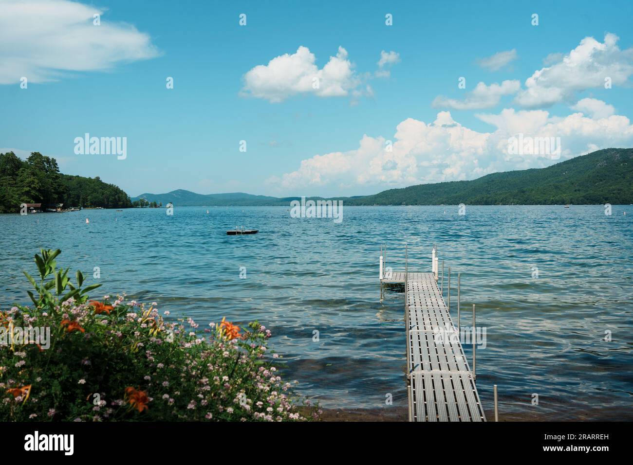 A dock on Lake in Silver Bay, New York Stock Photo Alamy