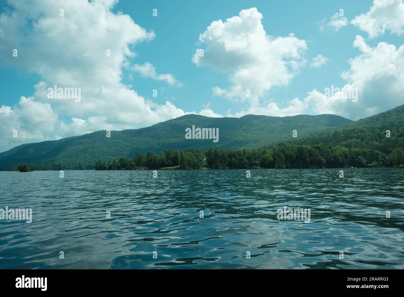 Lake on a beautiful summer day, Silver Bay, New York Stock Photo
