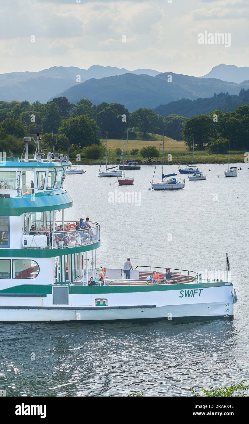 Cruise boat on Lake Windermere, Waterhead, Lake District, Cumbria
