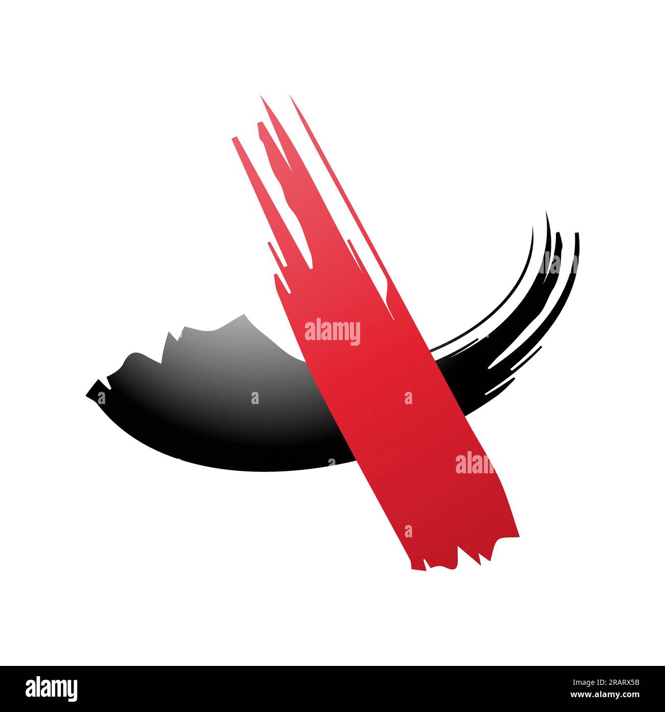 Abstract art poster of black and red brush strokes Stock Vector Image ...