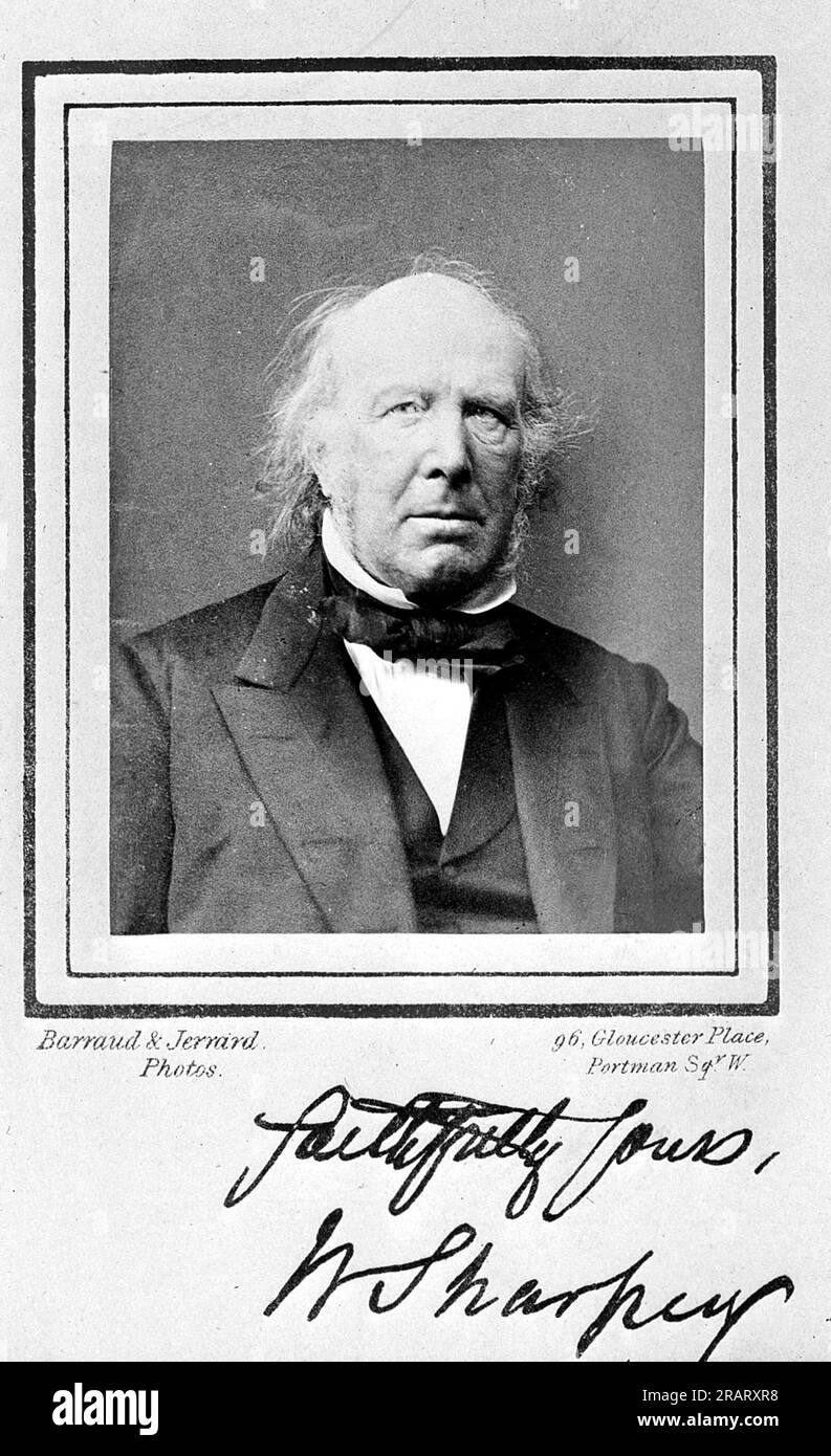 Old picture showing a Portrait of Dr. William Sharpey. Dr. William