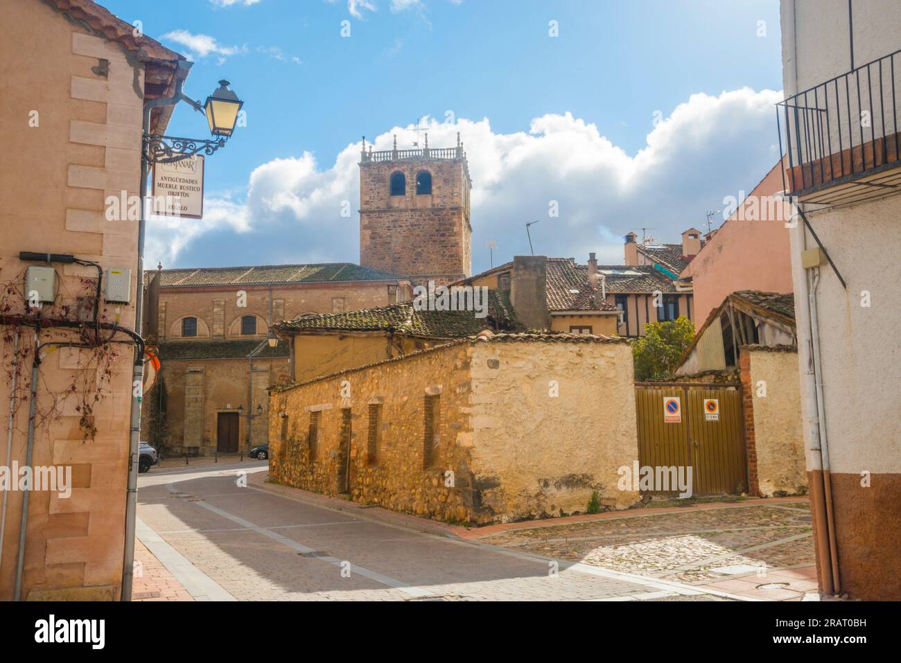 Street. Riaza, Segovia province, Castilla Leon, Spain. Stock Photo