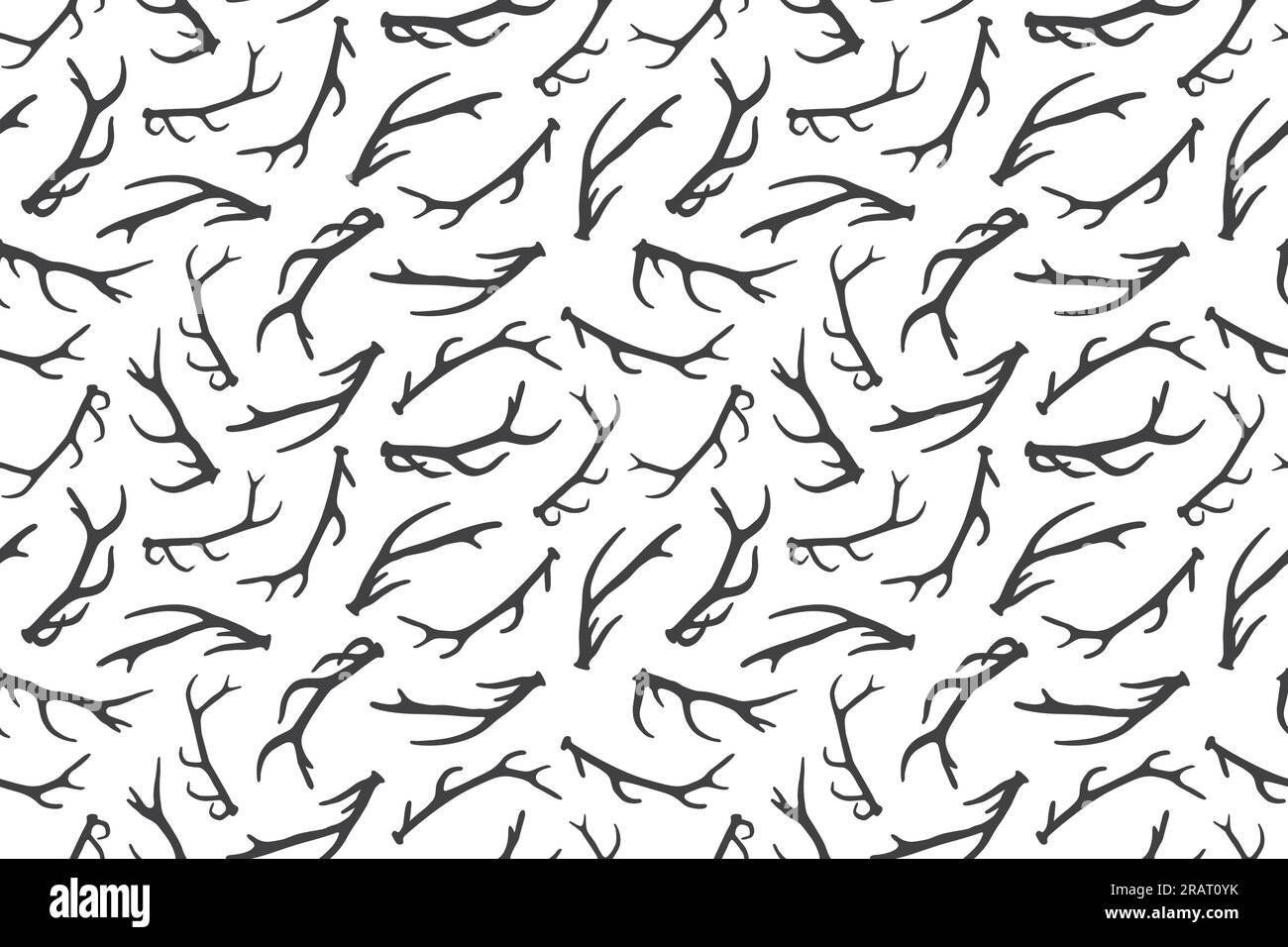 seamless pattern of deer antlers - vector illustration Stock Vector