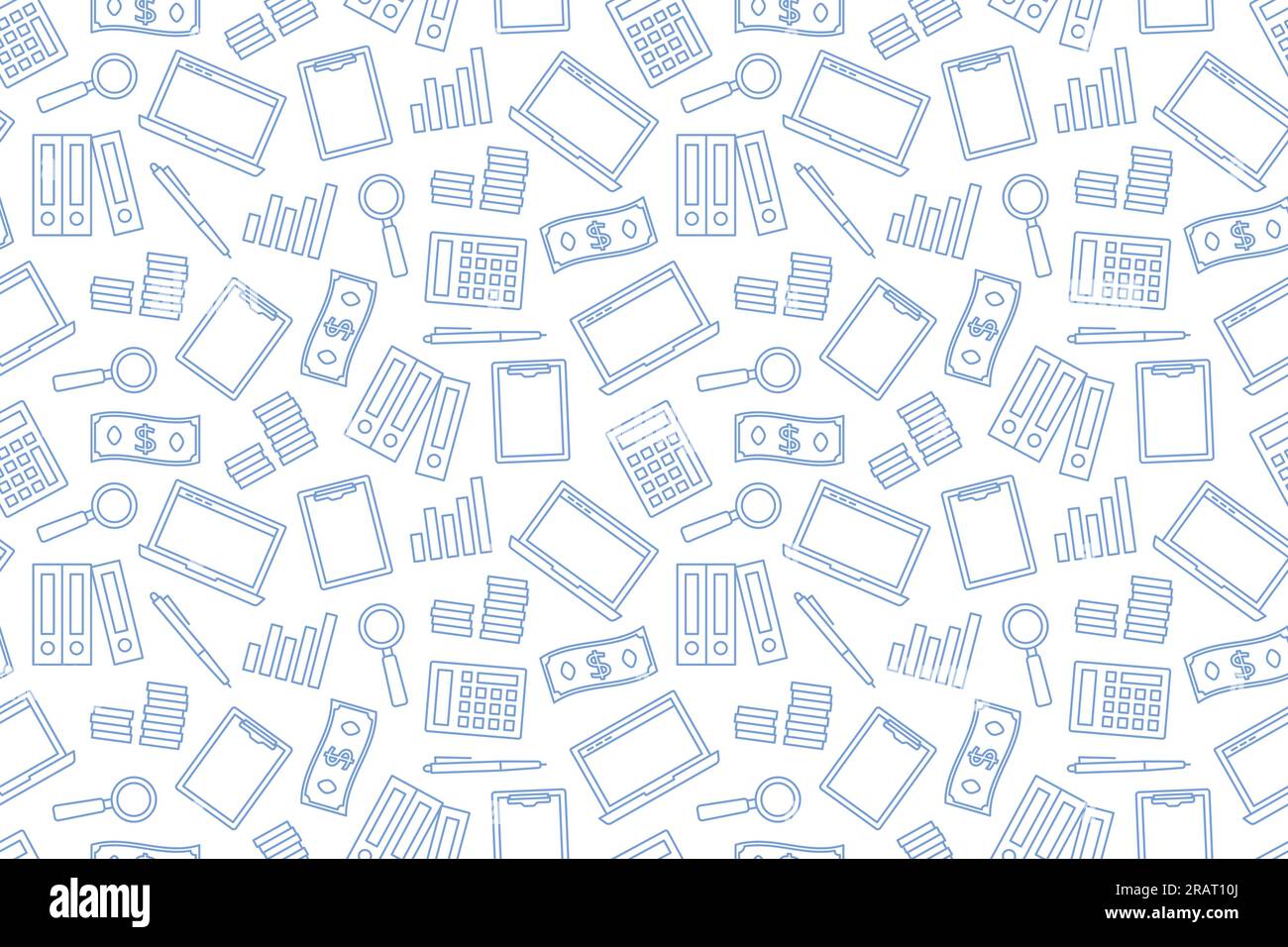 seamless pattern with icons related to audit, budget, finance ...