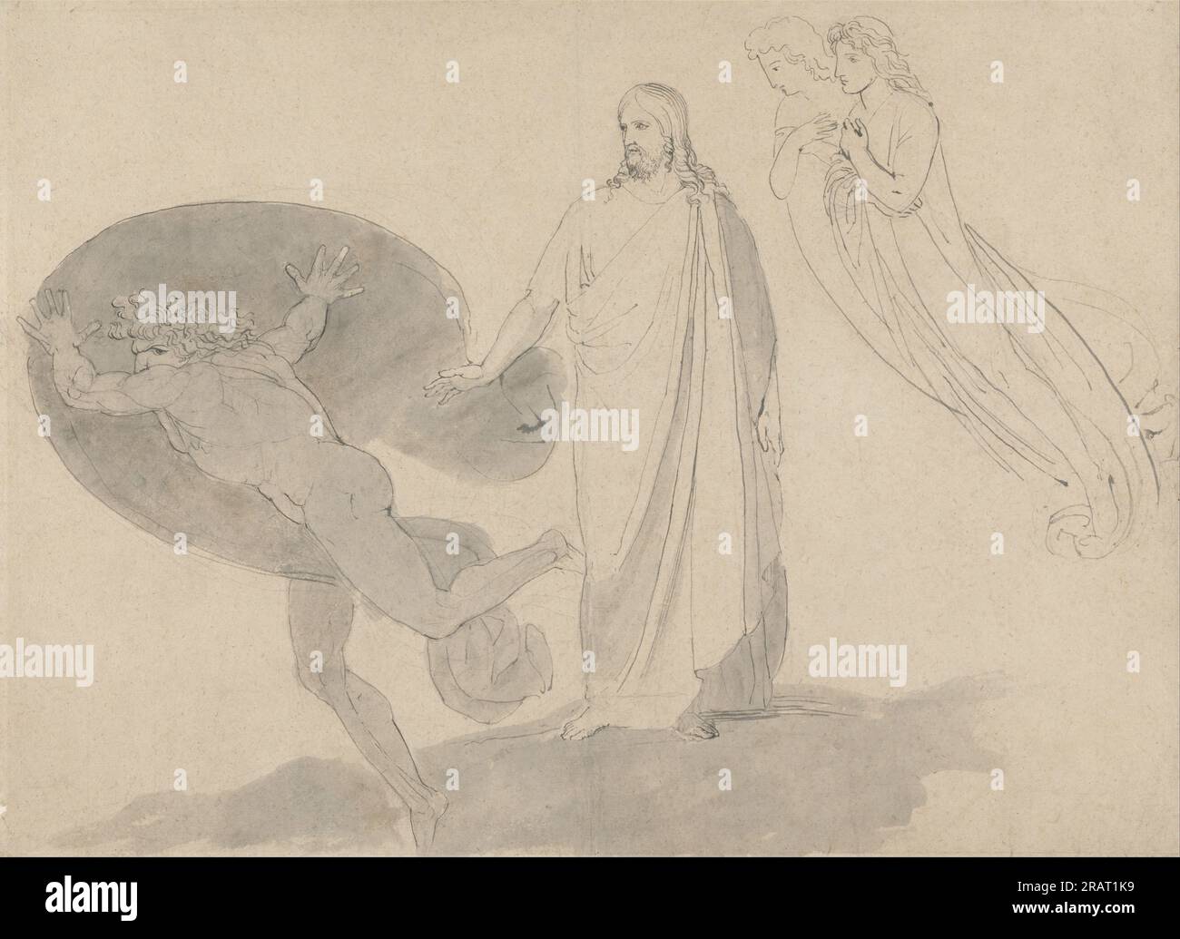 Get Thee Behind Me, Satan 1787 by John Flaxman Stock Photo Alamy