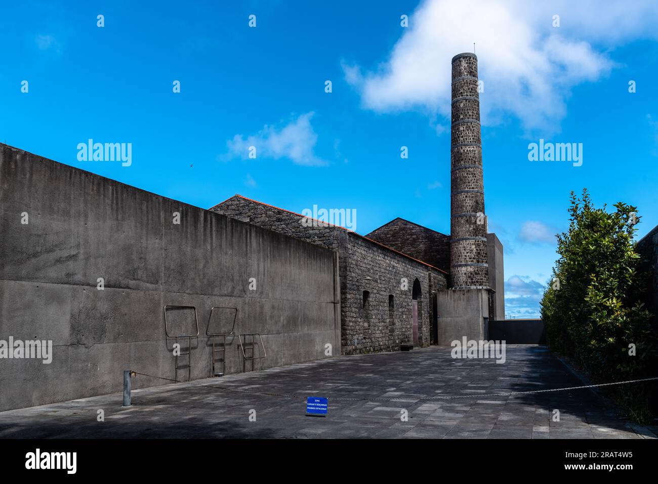 Ribeira Grande, Portugal - July 9th, 2022: Arquipelago Contemporary Arts Center. The abandoned ruins of a nineteenth-century distillery on the island Stock Photo