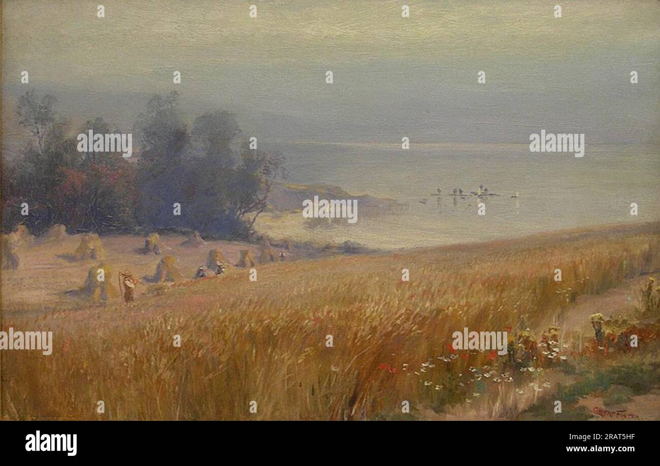 Harvest Fields by William Gilbert Foster Stock Photo Alamy