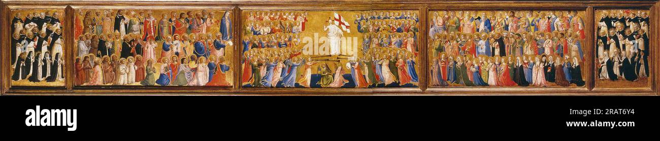 Predella of the San Domenico Altarpiece 1424 by Fra Angelico Stock Photo