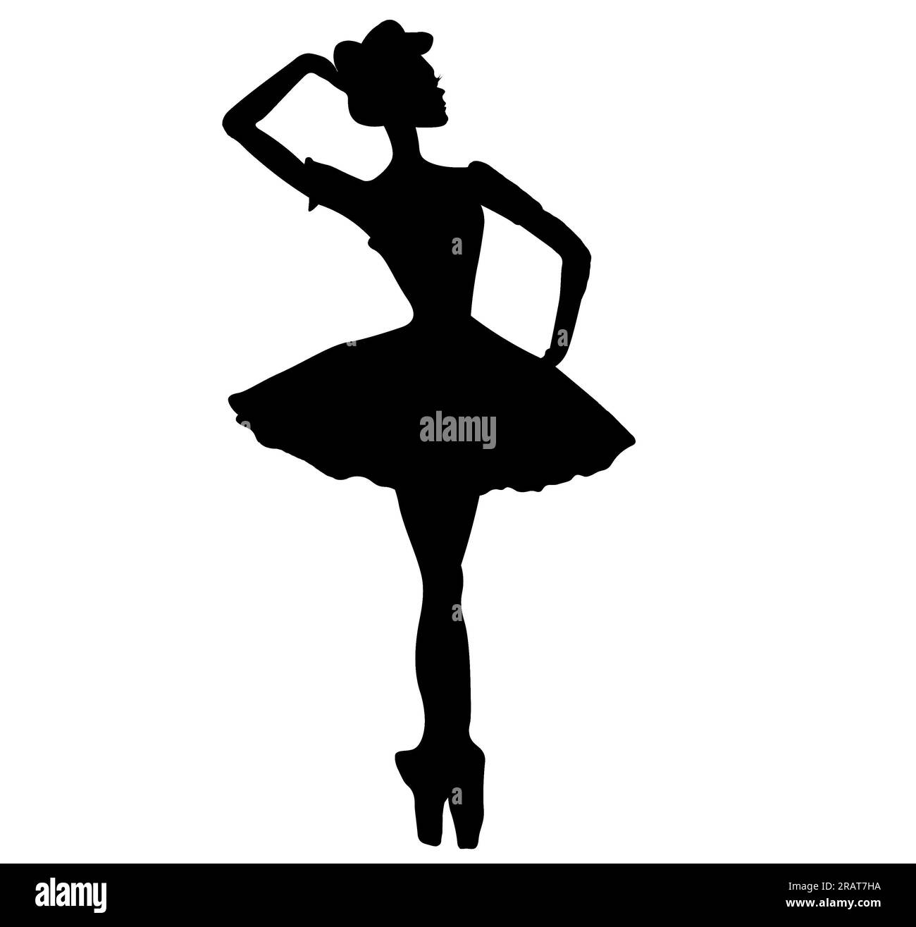 Watercolor Dancing Ballerina Black Lines Isolated Dancing Ballerina