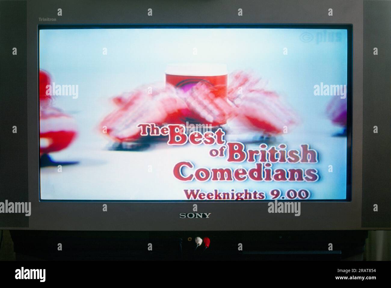 Sony Widescreen Television Screen With Flickering Image on