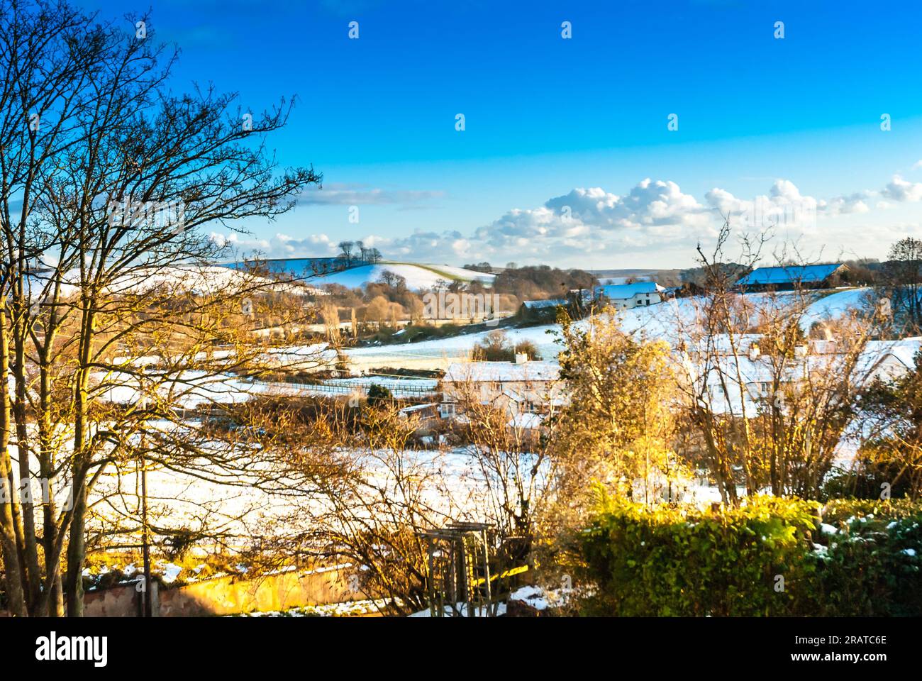 Snow in the Otter Valley Stock Photo Alamy