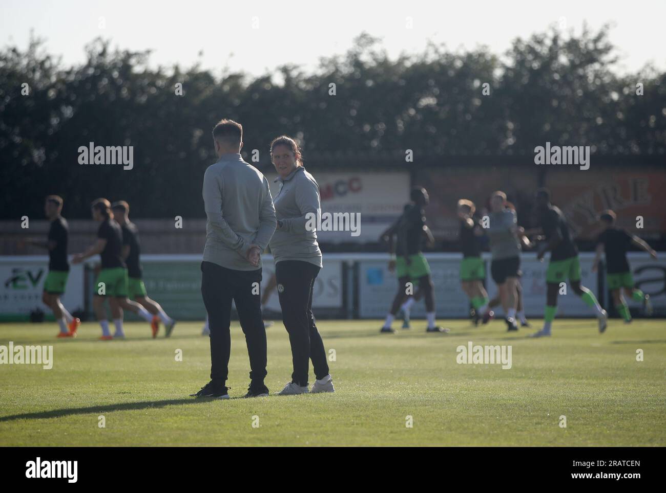 Forest Green Rovers' new caretaker head coach Hannah Dingley before the preseason friendly