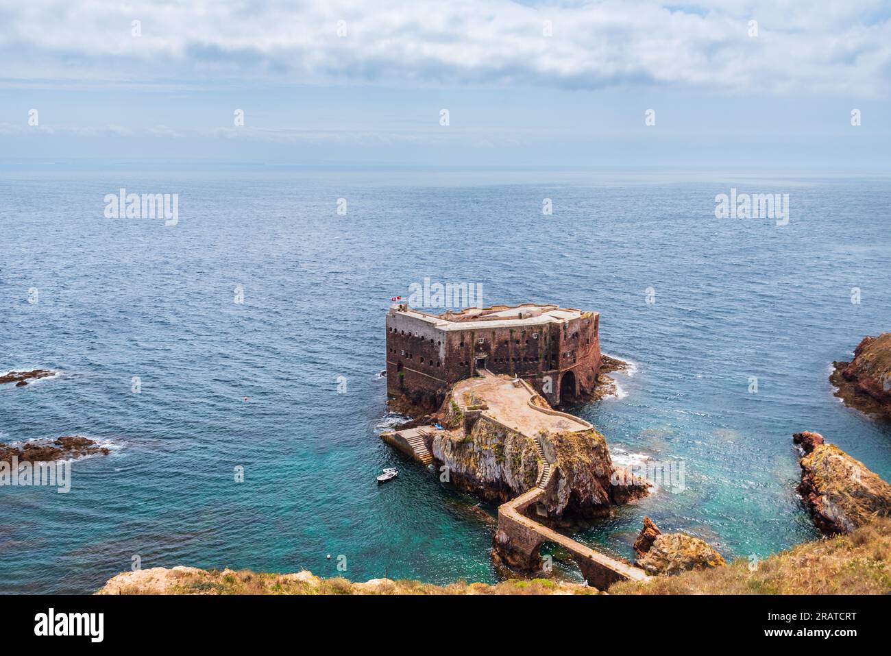 Berlengas Fortress or Fort of Saint John the Baptist, in the Berlengas archipelago. Stock Photo