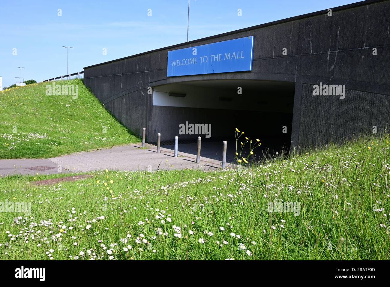 Pathway and underpass leading to The Mall shopping centre at Cribbs