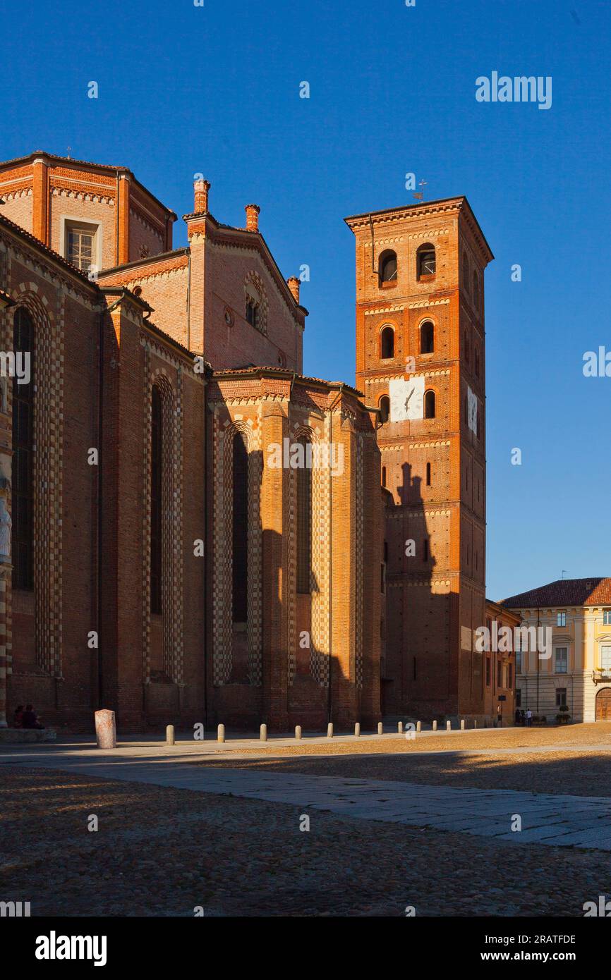 The Cathedral of Santa Maria Assunta and San Gottardo, Asti, Piedmont, Italy Stock Photo