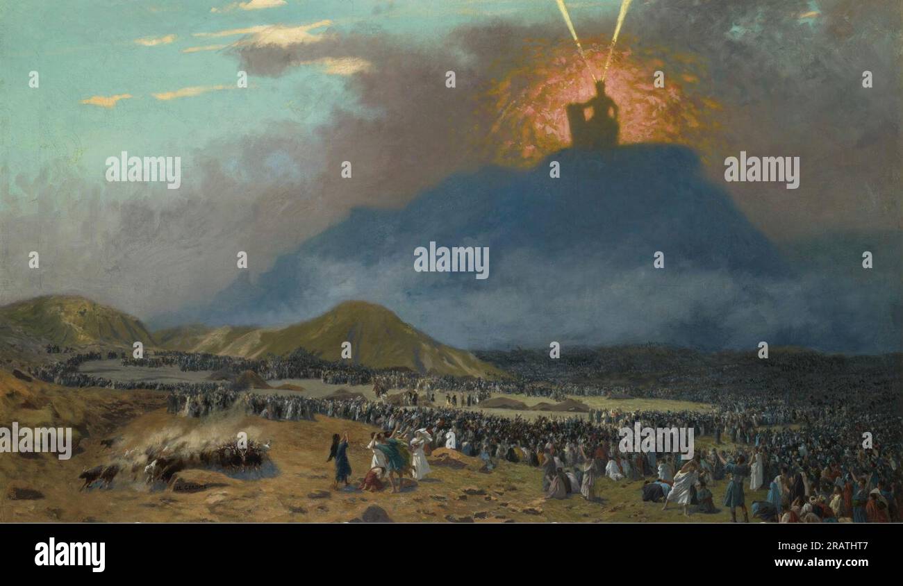 Moses on Mount Sinai 1900 by Jean-Leon Gerome Stock Photo