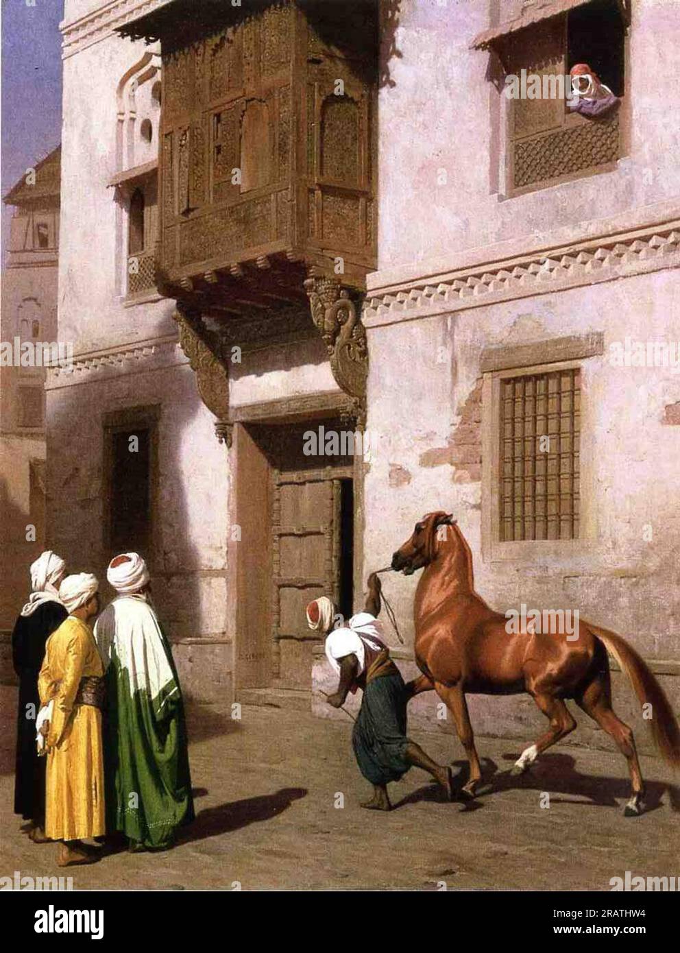 Horse Merchant in Cairo 1867 by JeanLeon Gerome Stock Photo Alamy