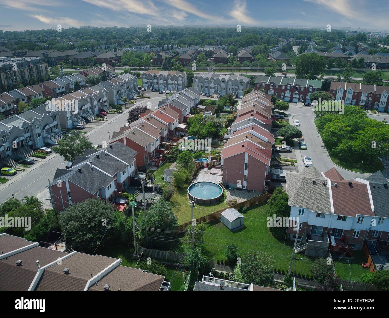 Aerial view of Montreal suburbs Stock Photo - Alamy