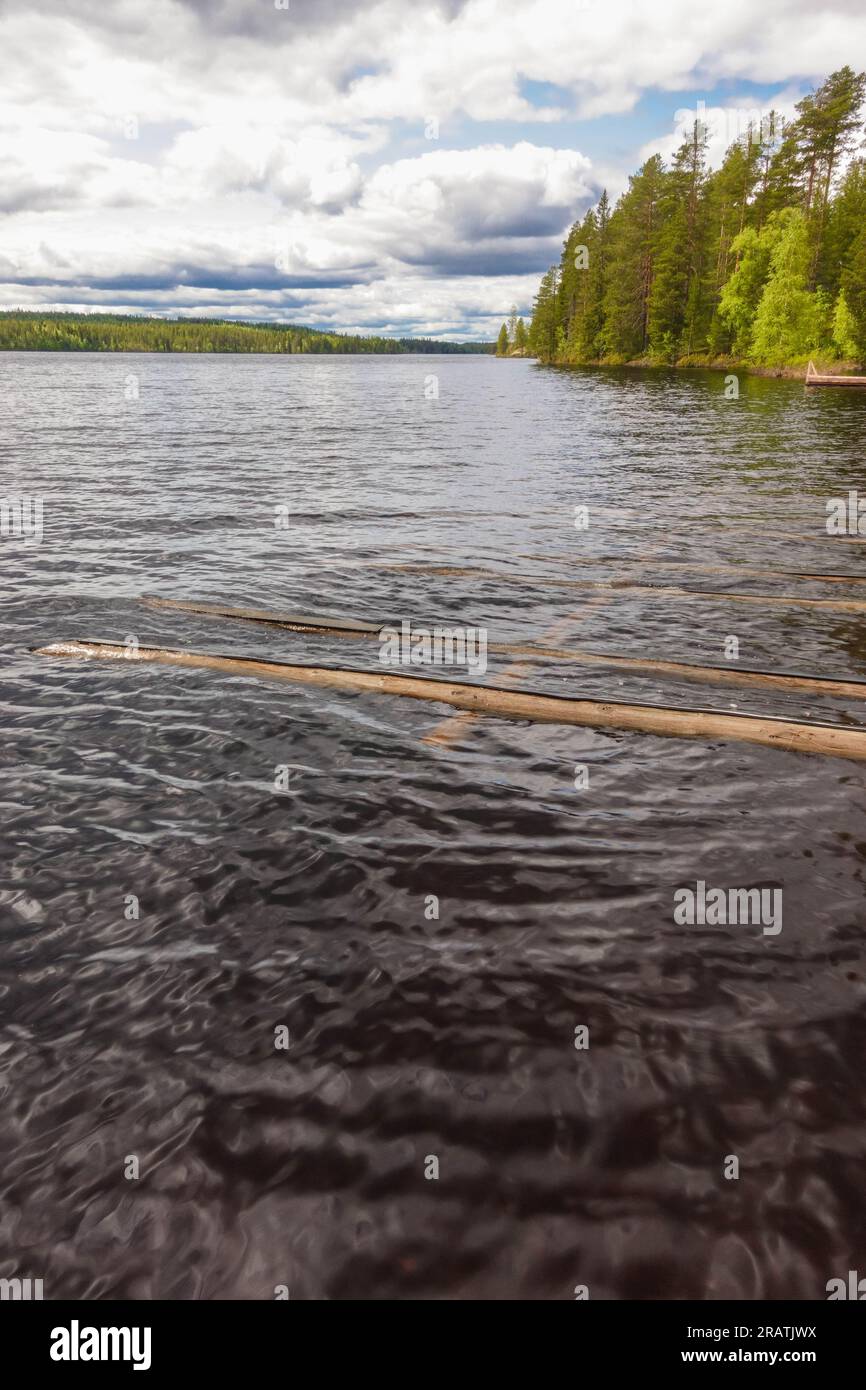 Niskanselkä part of the vast waterways of the Kainuu region of Finland. June 2023 Stock Photo